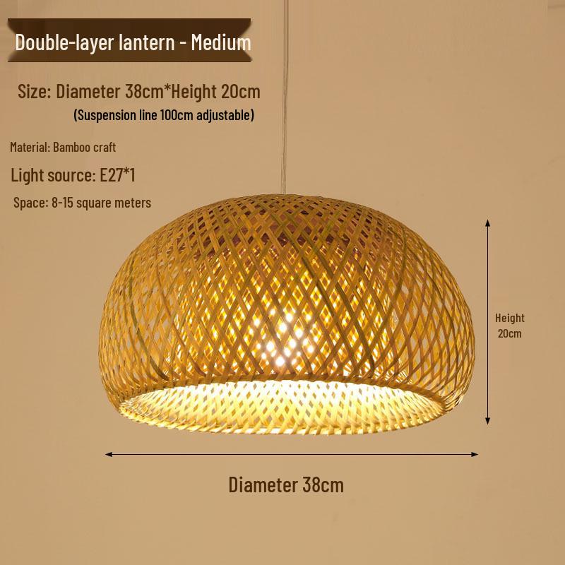 Retro Zen Bamboo Weaving Pendant Lamp for Restaurants & Teahouses