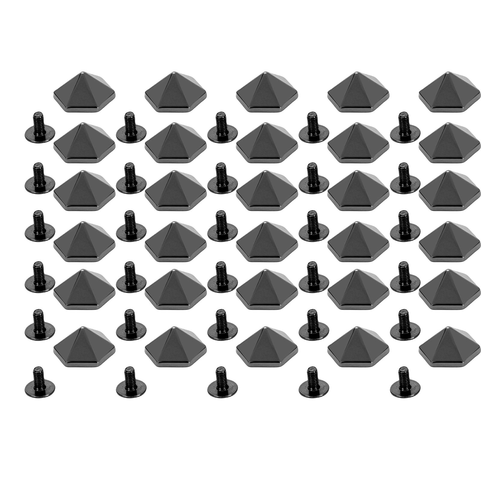 30 Sets Schroefklinknagels Multifunctioneel 12mm Goudkleur Zeshoek Piramidevorm IJzeren Schroef Leerbewerking