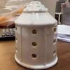 LED Porcelain Lamp Ornament Button Batteries House-shaped Night Lamp  House Decoration