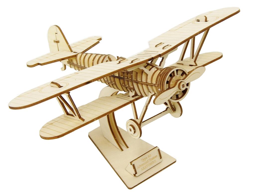 Wooden puzzle kigumi biplane
