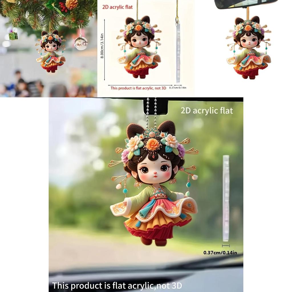 Cute Ancient Costume Girl Pattern Acrylic Pendant For Creative Auto Accessories