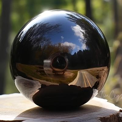 Naturlig Svart Obsidian Sfär Svart Obsidian Kula för Fengshui Meditation Kristallhealing Spådomskula Heminredning