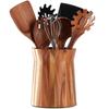 Wooden Cutlery Holder Acacia Wood Utensil Storage Box Portable Storage Rack  Countertop