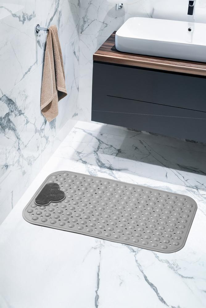 AWD INTERIOR 2019 anti-slip mat gray with massager 70.5 x 41 cm PVC
