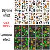 Halloween Glow In The Dark Cartoon Tattoos Stickers Luminous Temporary Face Body Art Tattoo Stickers Kids Halloween Party Props