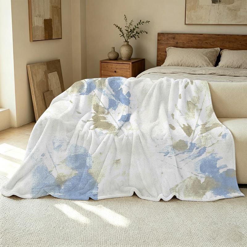 Lightweight Flannel Throw Blanket | Abstract Art Series – Soft Cozy, Muted Colors, Warm Comfort for Home Casual Use, Halloween & Christmas