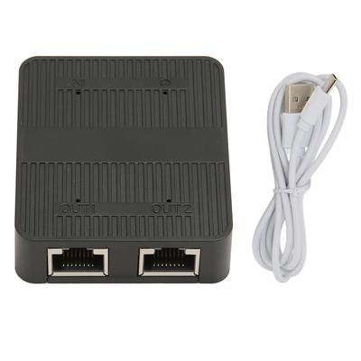 Ethernet-Splitter RJ45 1 Eingang 2 Ausgänge 1000 Mbit/s USB C Stromversorgung Sicher Stabiles Signal LAN-Splitter mit USB