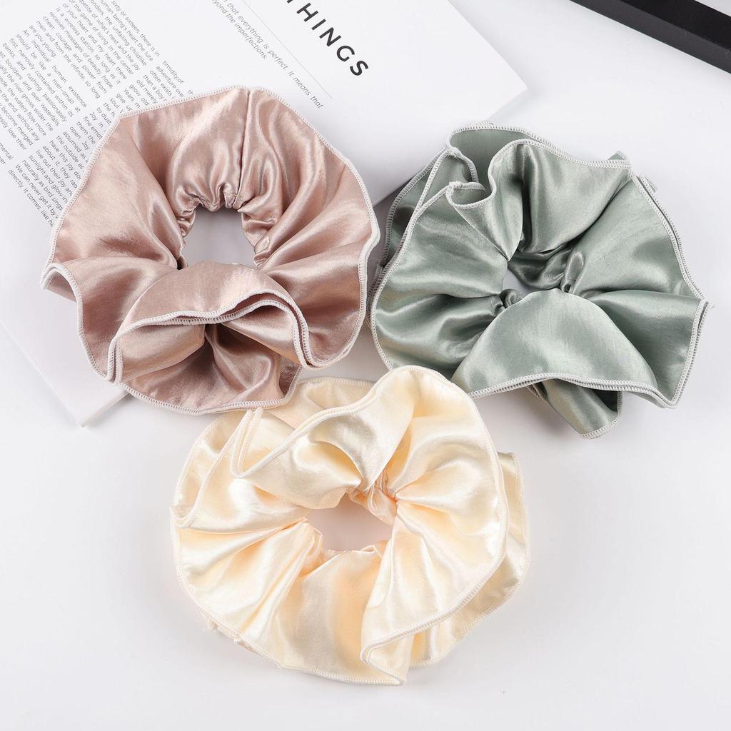 Elegant Satin Ruffled Scrunchie for Ponytails & Buns