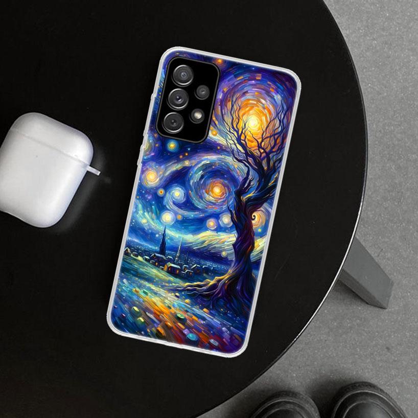 Starry Night Van Gogh Art Phone Case Cover for Samsung Galaxy A12 A22 A32 A52 A72 A02S A51 A50S A31 A20S A10S Note 20 Ultra 10 P