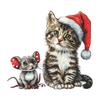 Weihnachtskätzchen Maus Weihnachtsmütze Badezimmer Badezimmer Toilette mit Heimdekorationsaufklebern