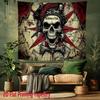 Pirate Skeleton and Treasure Digital Printing Polyester Wall Tapestry Suitable for Use Living Rooms Bedrooms Offices Bars Party