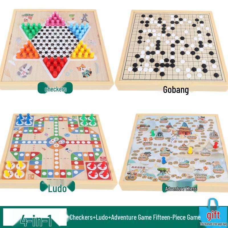 Magnetic 5-in-1 Game Board: Go, Five-in-a-Row, Flying Chess, Checkers, Chinese Chess - Educational Fun for Kids
