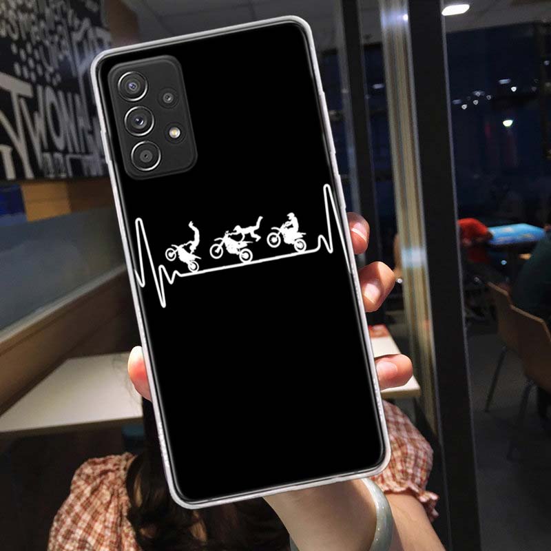Motorcycle Heartbeat Phone Case for Samsung A54 A57 A37 A17 A14 A15 A12 A24 A34 A55 A35 A25 A52S A07 A05S A04S A22 A32 A72 Galax