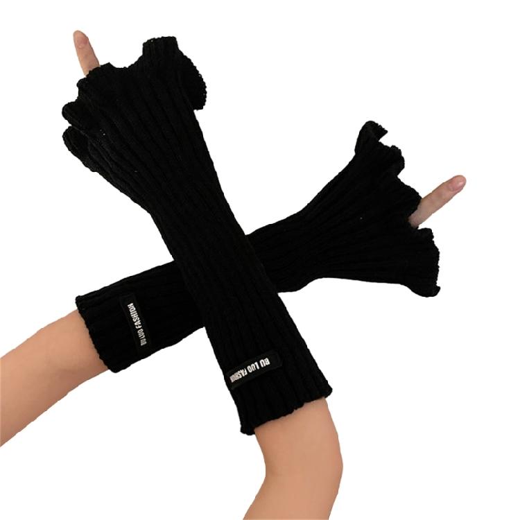 Winter Lengthen Wrist Gloves Adult Trumpet Edge Arm Warmer for Outdoor Cycling