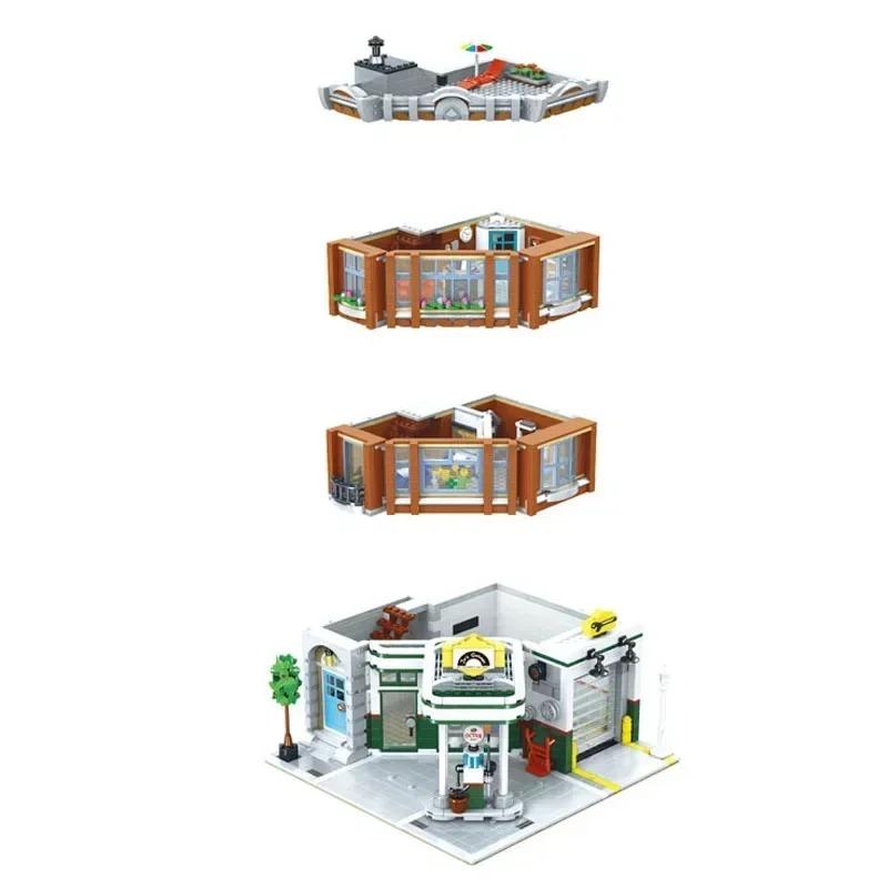 Креативный Эксперт Угловой Гараж Станция Техобслуживания Модель Уличного Вида — фото 5