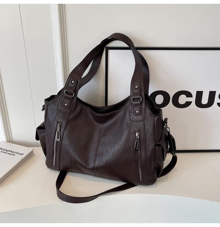 

Осенне-зимние плечевые сумки большой вместимости, европейские и американские ретро-плечевые сумки, высококлассные сумки-тоут, повседневные дорожные сумки