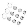 10Set/lot Stainless Steel Brooch Base 10mm 12mm 14mm 16mm 18mm 20mm Butterfly Tie Tack Blank Brooch Pin Tray DIY Jewelry
