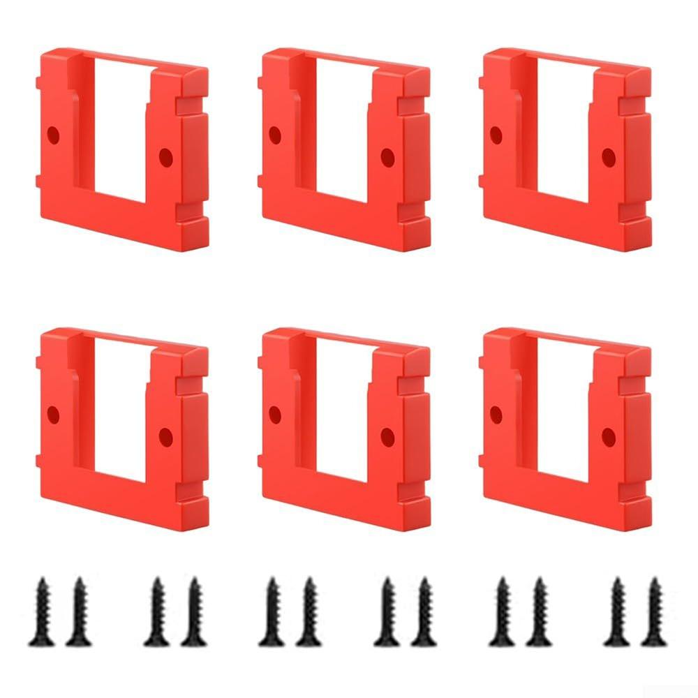 6PCs/Set Splicable Wall Mount Battery Holder For Einhell Power X-Change 18V Battery Dock Holder Battery Storage Fixing Brackets