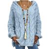 Women's Long Sleeved Hooded V Neck Knitted Loose Pullover Luxurious Relaxed-fit Slimming and Versatile Top