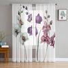 Flower Pure Orchid Water Surface Window Curtains Living Room Tulle Curtains Kitchen Decor Kids Room Curtain Window Treatment