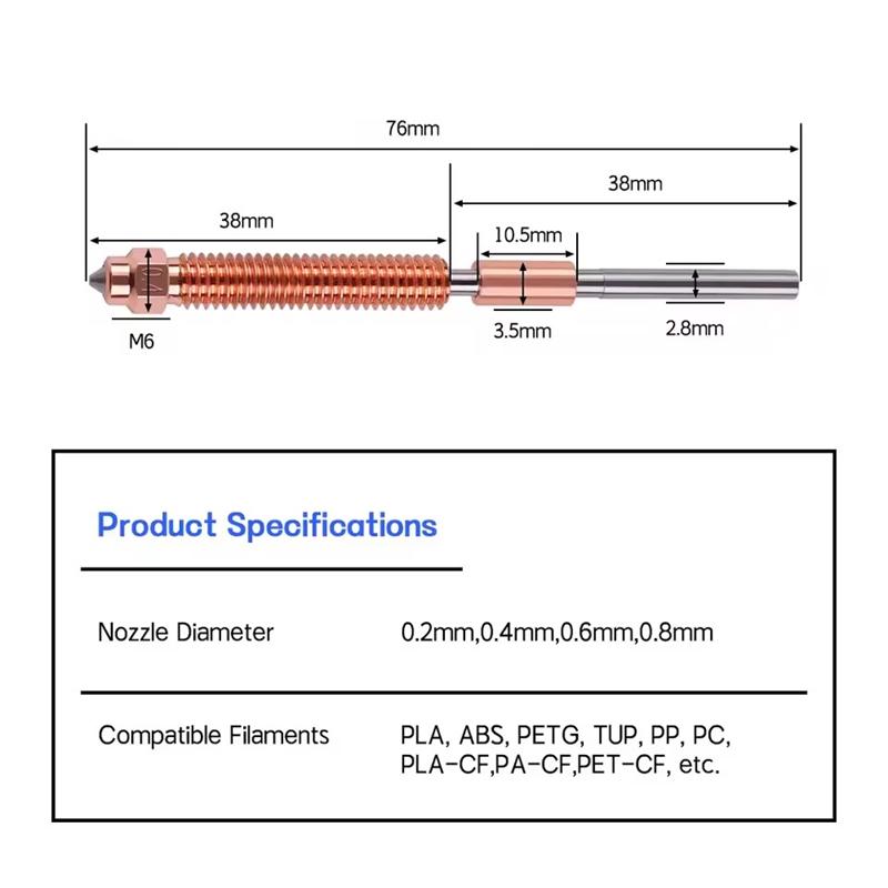 Pièces d'imprimante 3D pour Creality K2 Plus Kit de buse à échange rapide Buse en acier trempé Conception entièrement métallique pour buse d'imprimante 3D K2 Plus