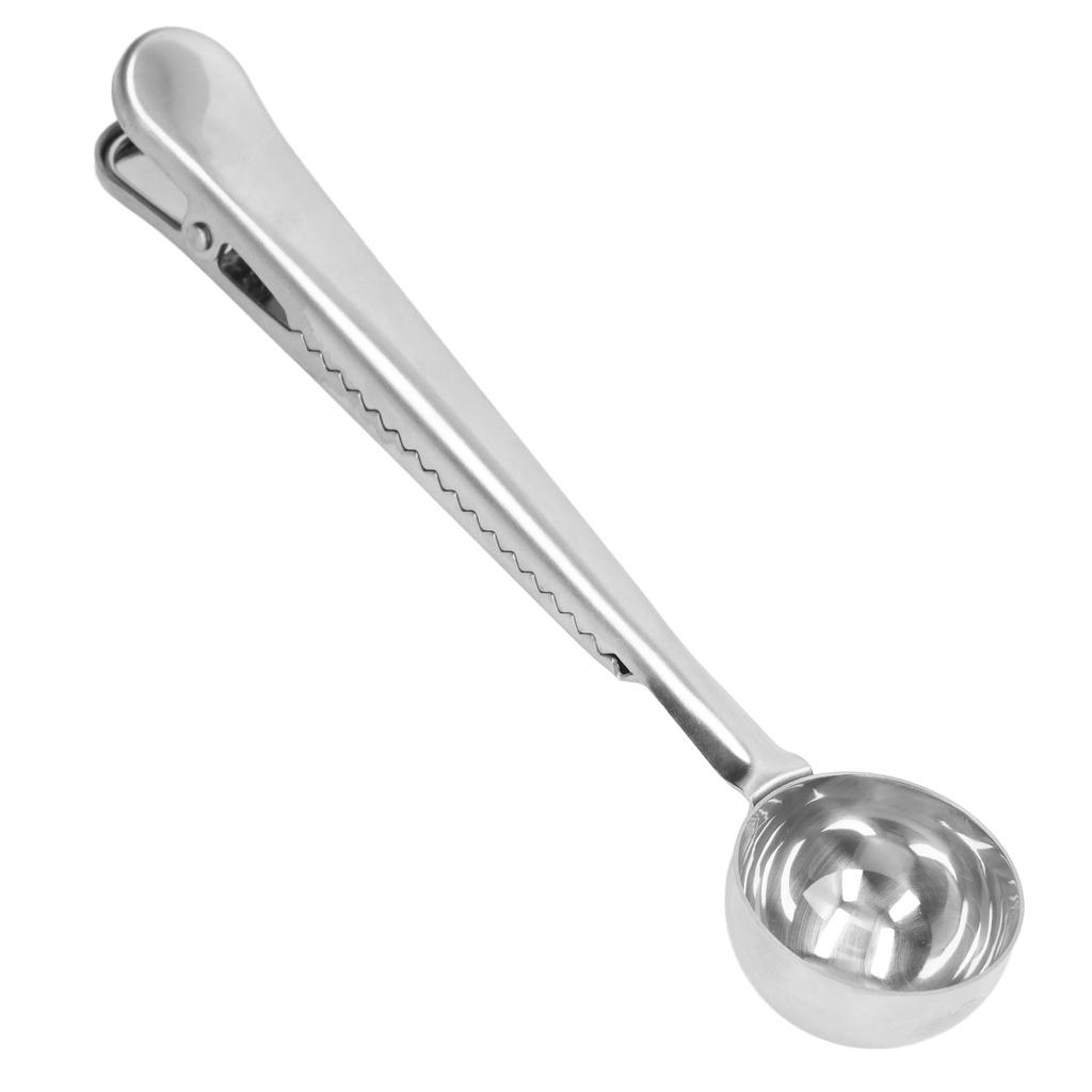 Coffee Spoon Sealing Clip 2 in 1 Stainless Steel Tight Sealing Deepen Design Convenient Practical Coffee Drinking Tools