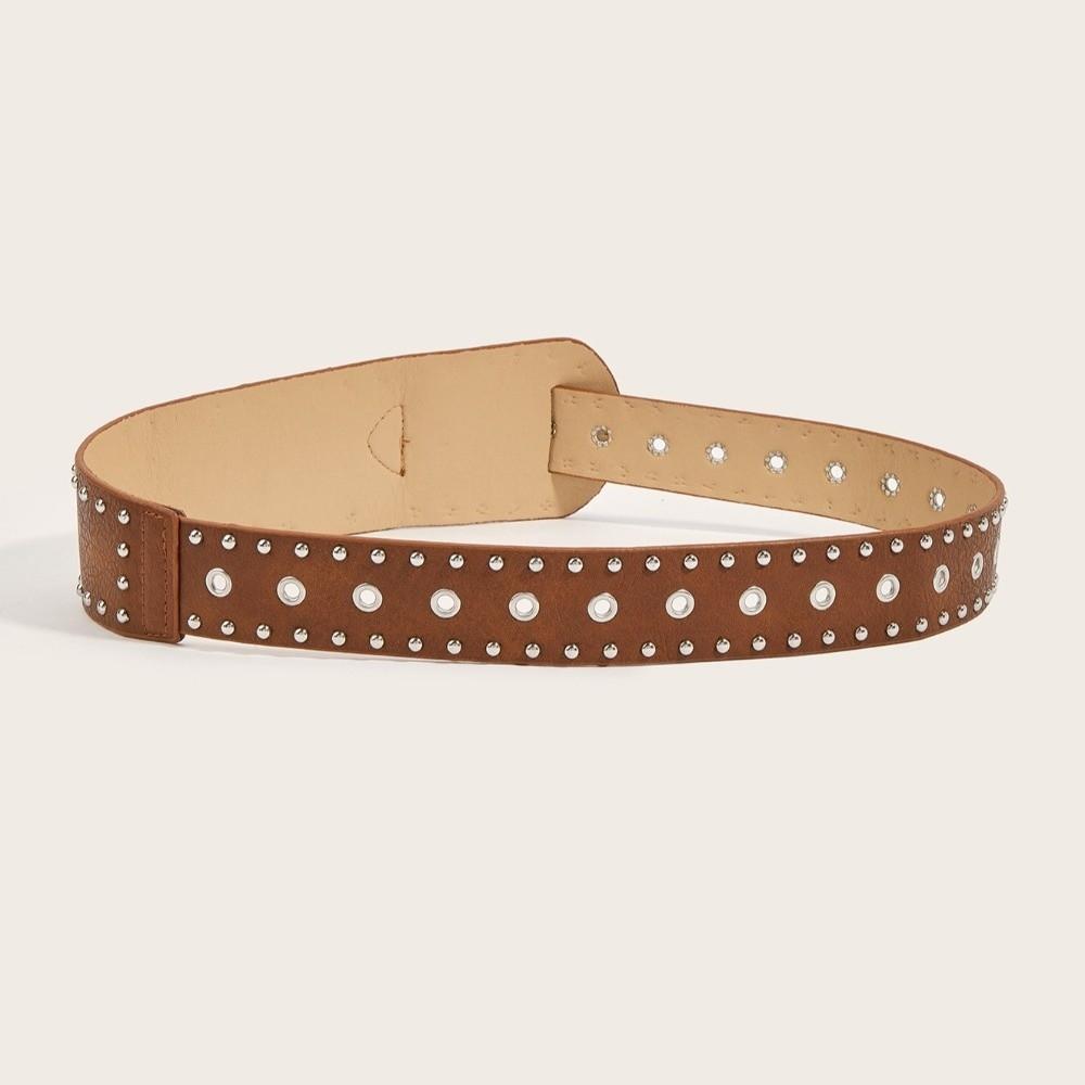 Rivets Design Studded Belt Wide Belt Waist Strap Fashion Punk Belt Y2K Style