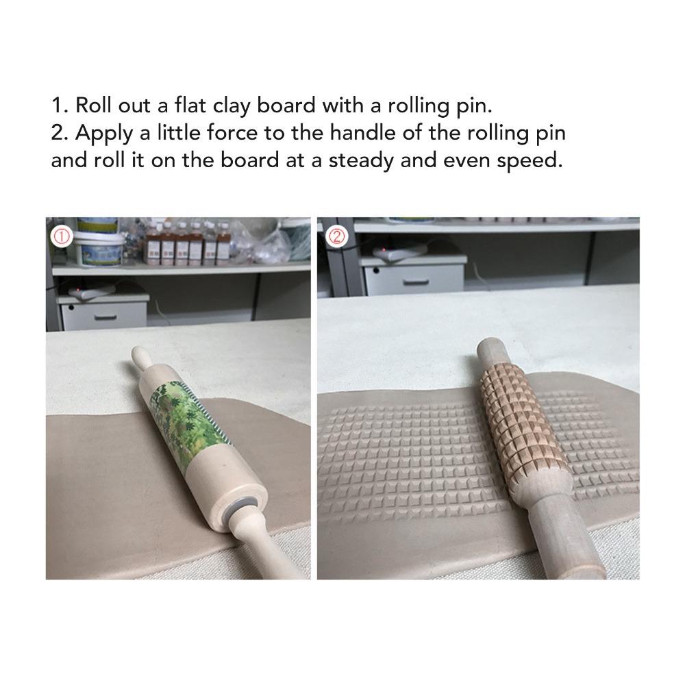 4pcs Textured Rolling Pin Assorted Pattern Dough Rolling Pin Clay Texture Roller Baking