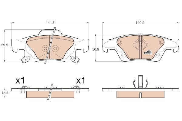 Trw Brake Pads Gdb4448 Rozmiar 37