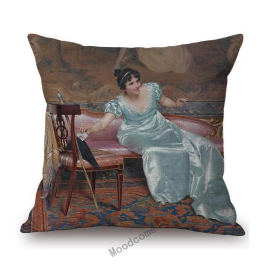 Royal Court Classic European Elegant Duchess Lady Madame Woman Noble Decorative Antique Style Sofa Pillow Case Cushion Cover