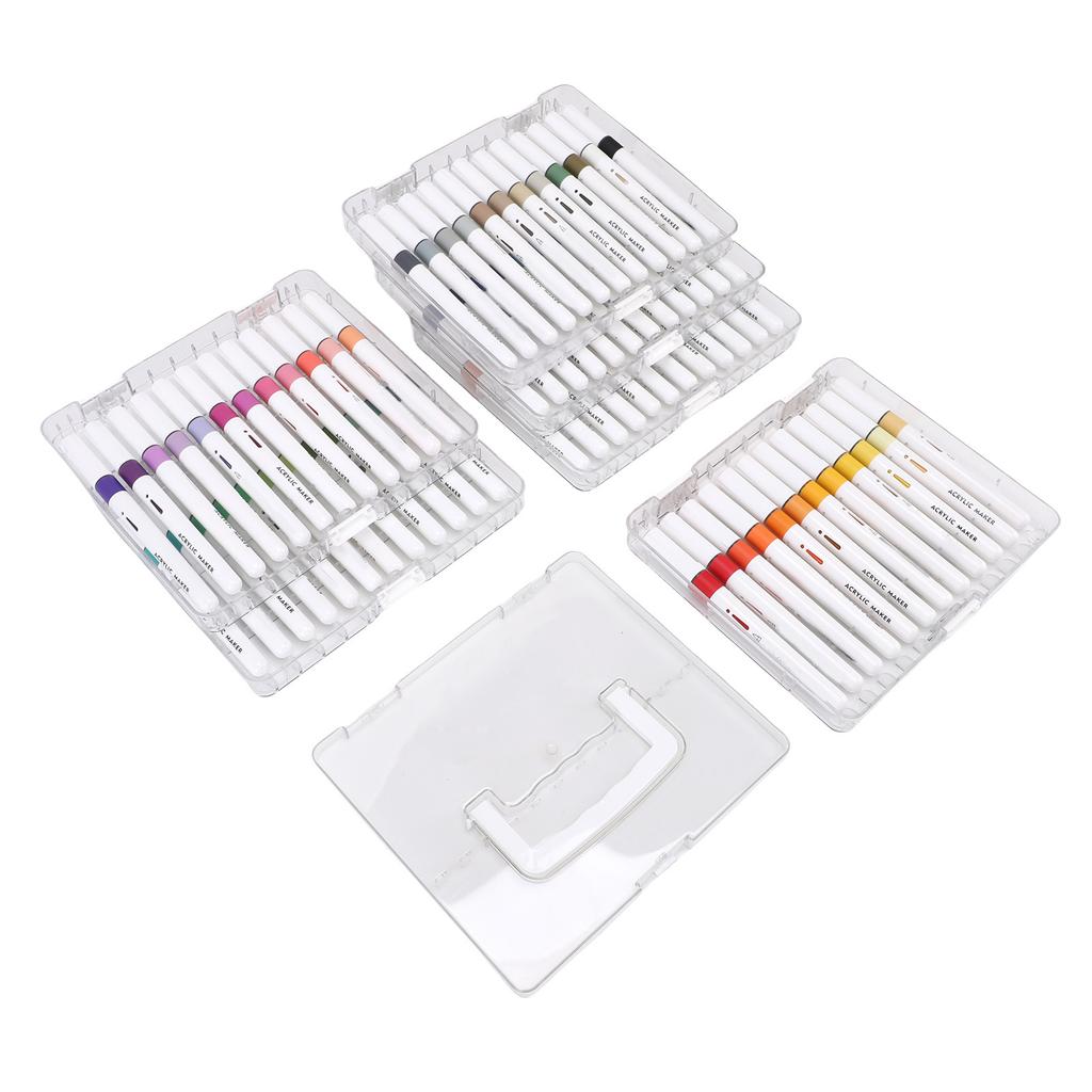 72 Colors Acrylic Paint Markers Set Smooth Vibrant Drawing Paint Pens for Rock Painting Ceramic Glass Wood Fabric