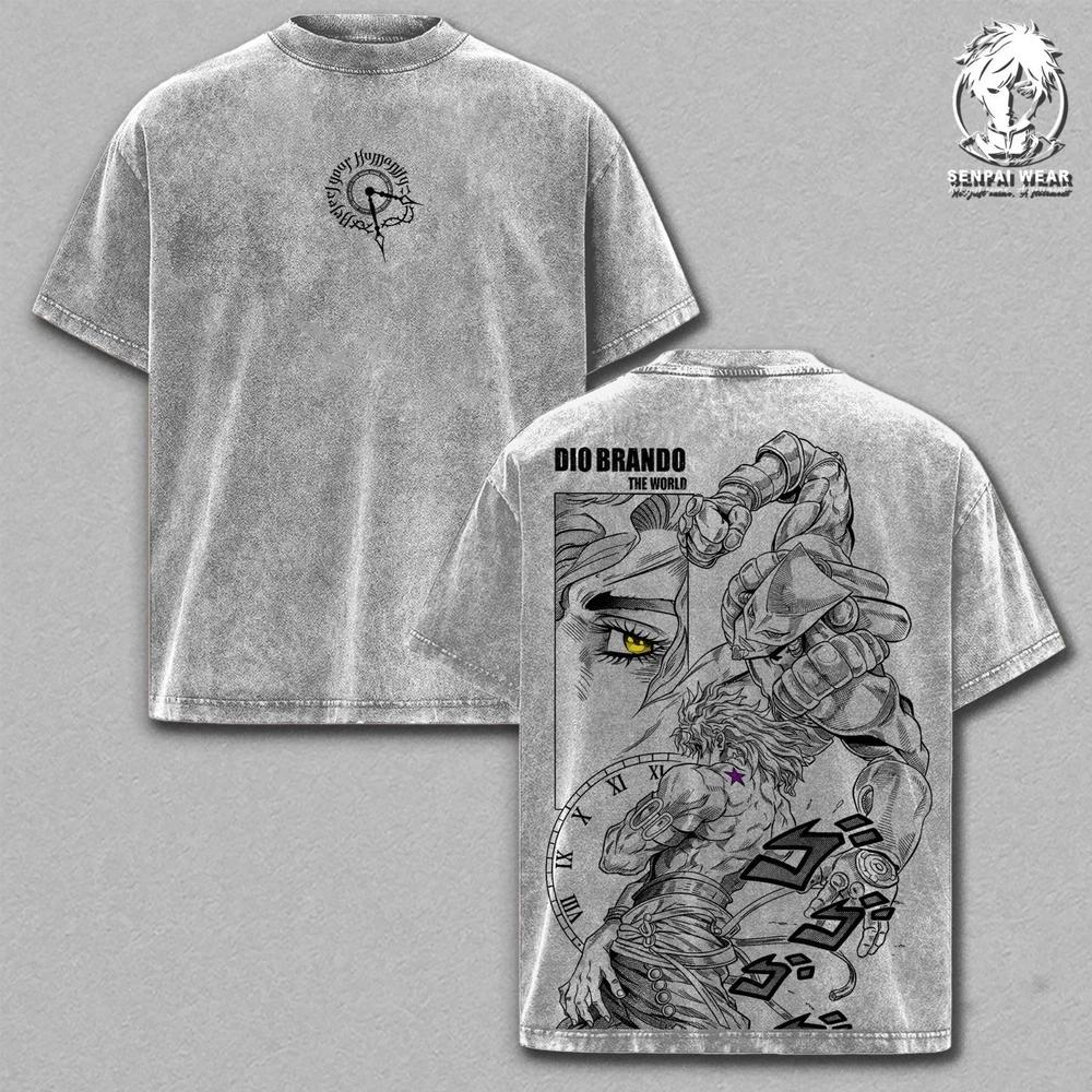 Vintage Dio Brando The World JoJos Bizarre Adventure Washed Anime Graphic Tee XL