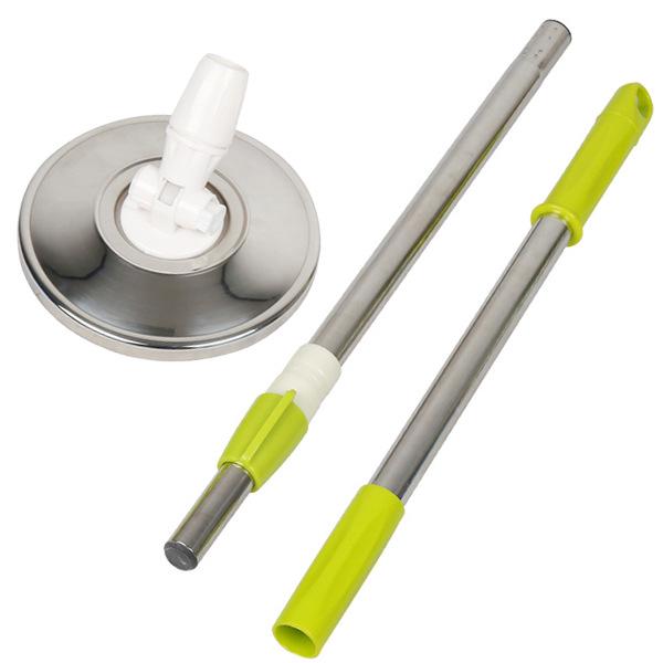 Effort-Saving Telescopic Spin Mop Pole - Stainless Steel, Hand-Free, Extended, and Thickened