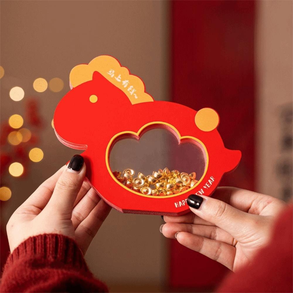 Golden Ingot Year Horse Ornament Chinese Style Horse Shape Ornament New Year Celebration