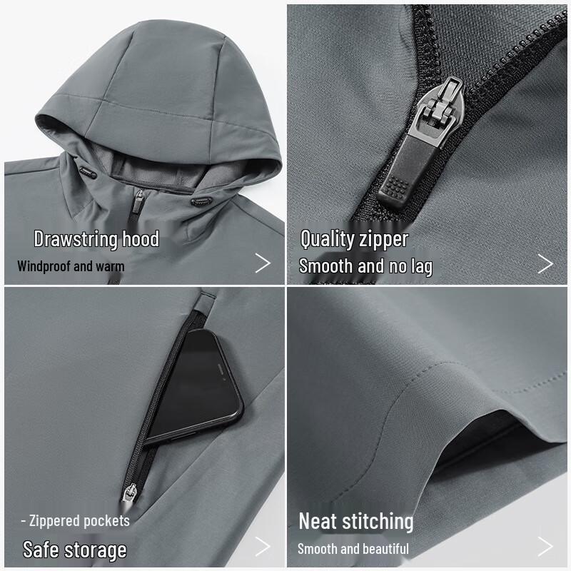 Jeep Men's Basic Hooded Zipper Jacket