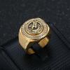 New Arrival: Gold-plated Stainless Steel Men's Ring with Diamond-set Philippine Eagle Design