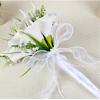Artificial Silk Flower Bride Handheld Bouquet Wedding Flower Arrangement with Ribbon Design for Ceremony Engagement