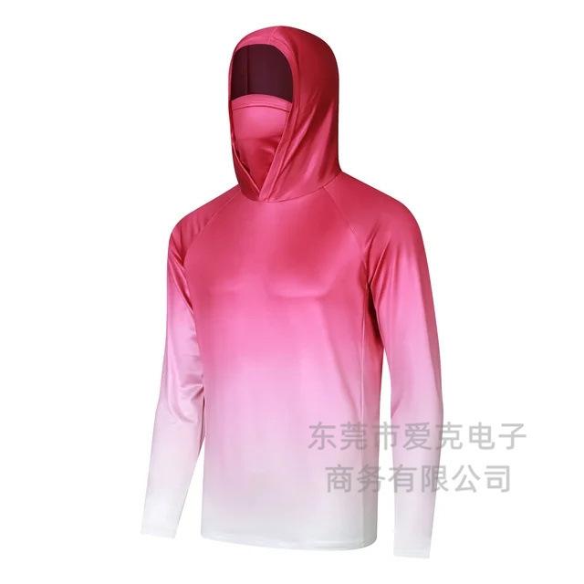 Costum de pescuit cu protecție solară, sporturi în aer liber, respirabil, cu glugă, purtând mască, costum de pescuit Luya, protecție UV, mânecă lungă, costum de pescuit la mare