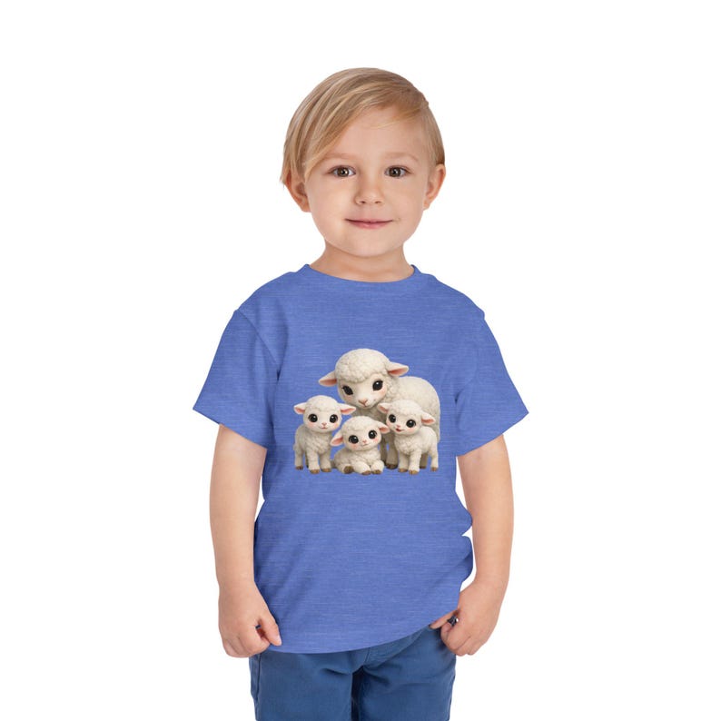 Mama and Baby Lambs Toddler Tee – Soft Cotton Farmyard Shirt 110