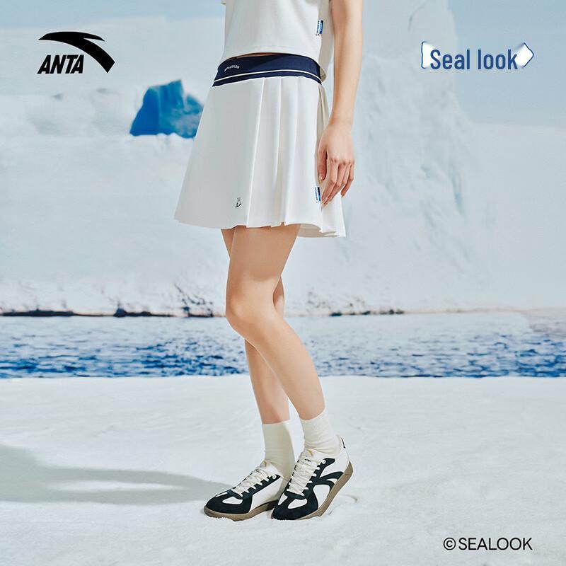 Anta x Seal Look Women s Ice Silk Pleated Sports Skirt S
