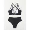 Sexy Bikini Swimwear Women High Waisted Bikini Sets Female Swimsuits Two Pieces Drawstring One Piece Bathing Suit Beahwear