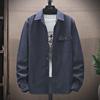 Men's Classic Denim Workwear Shirt - Long-Sleeved, Casual, Versatile, Washed for Spring or Autumn.