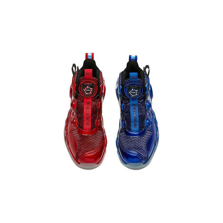 Anta Kids Asymmetrical Comfortable Mid-Top Basketball Shoes Kids sneakers Blue Red 312131110R-3