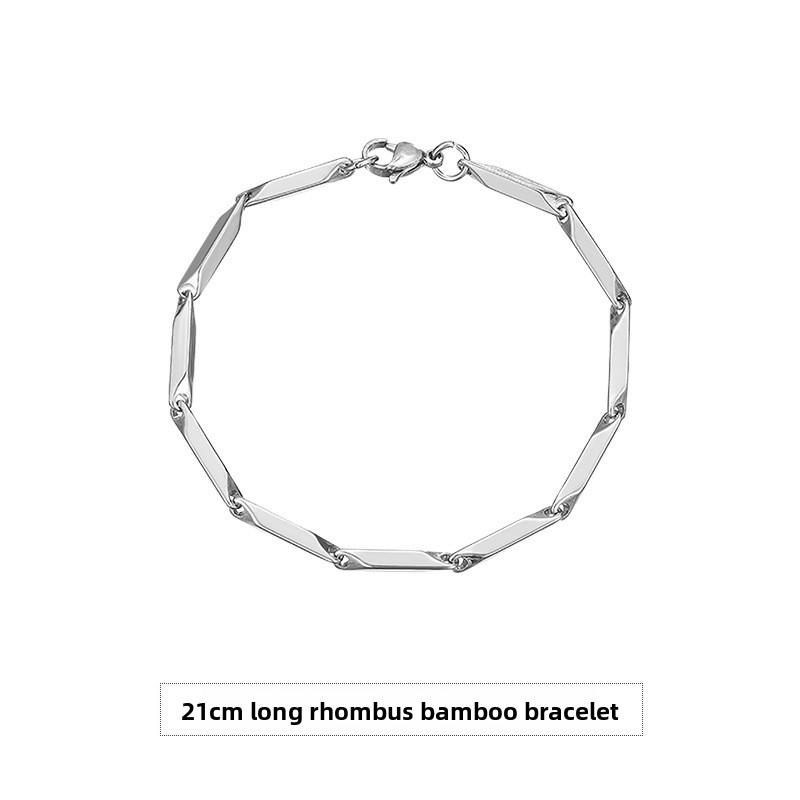 Titanium Steel Bamboo Diamond Necklace Male Trend Versatile Collarbone Chain Female Simple Personality