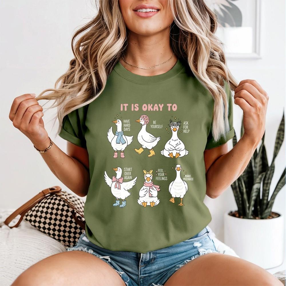 Unisexs Motivational Goose Tshirt Cute Funny Unisextal Health Unisexs Tshirt