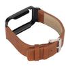 PU Leather Watch Band Waterproof Replacement Watch Wristband with Black Stainless Steel Case for   Band 7 Pro