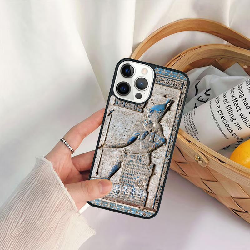 Sacred Eye of Horus Egypt Fresco Phone Case For iPhone 17 Air 16 15 14 11 12 13 Pro  MAX Plus coque Cover Shell