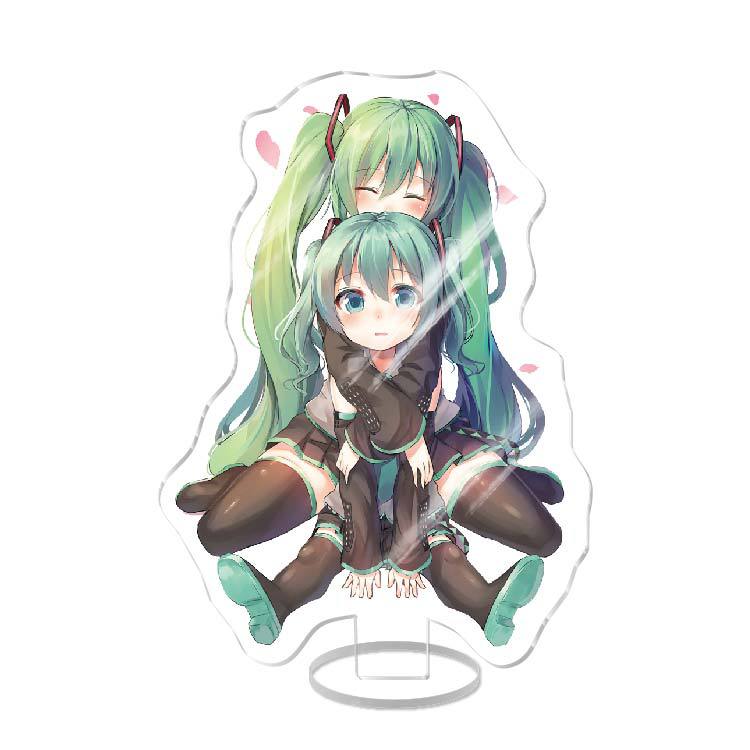 Anime Acrylic Stand Double Sided Artwork  Hatsune Miku Sakura Miku School Campus Figure Merchandise Otaku Collection