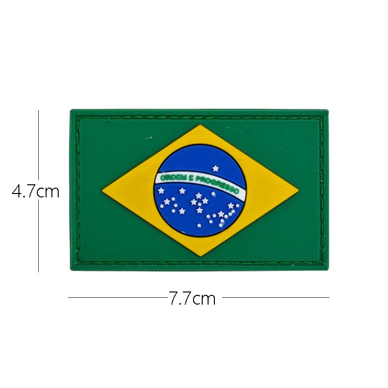 3D PVC Rubber World Flag Patch - Velcro Hook & Loop Decorative Badge