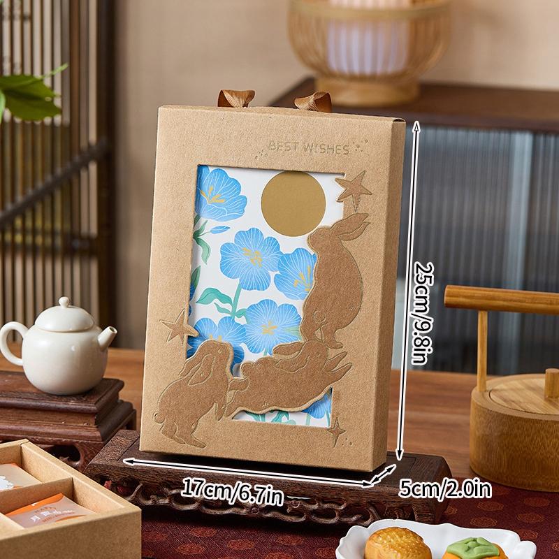 5pcs Mooncake Packaging Box Mid-Autumn Festival Mooncake Packing Material Square Moon Cake Tray Moon Festival Gift Container Box